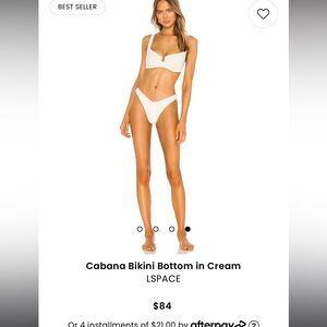 NEW L*Space Cabana Bikini Bottoms in Cream Size Small